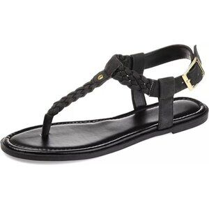 Journee Collection Womens Genevive Ankle Strap Flat Sandals Black Size 6.5 US